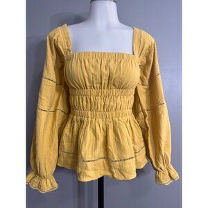 Yellow Women's Smocked Top